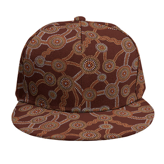 Aboriginal Indigenous Dot Pattern Print Snapback Cap