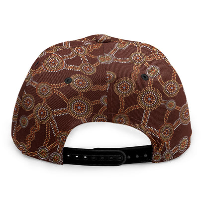 Aboriginal Indigenous Dot Pattern Print Snapback Cap