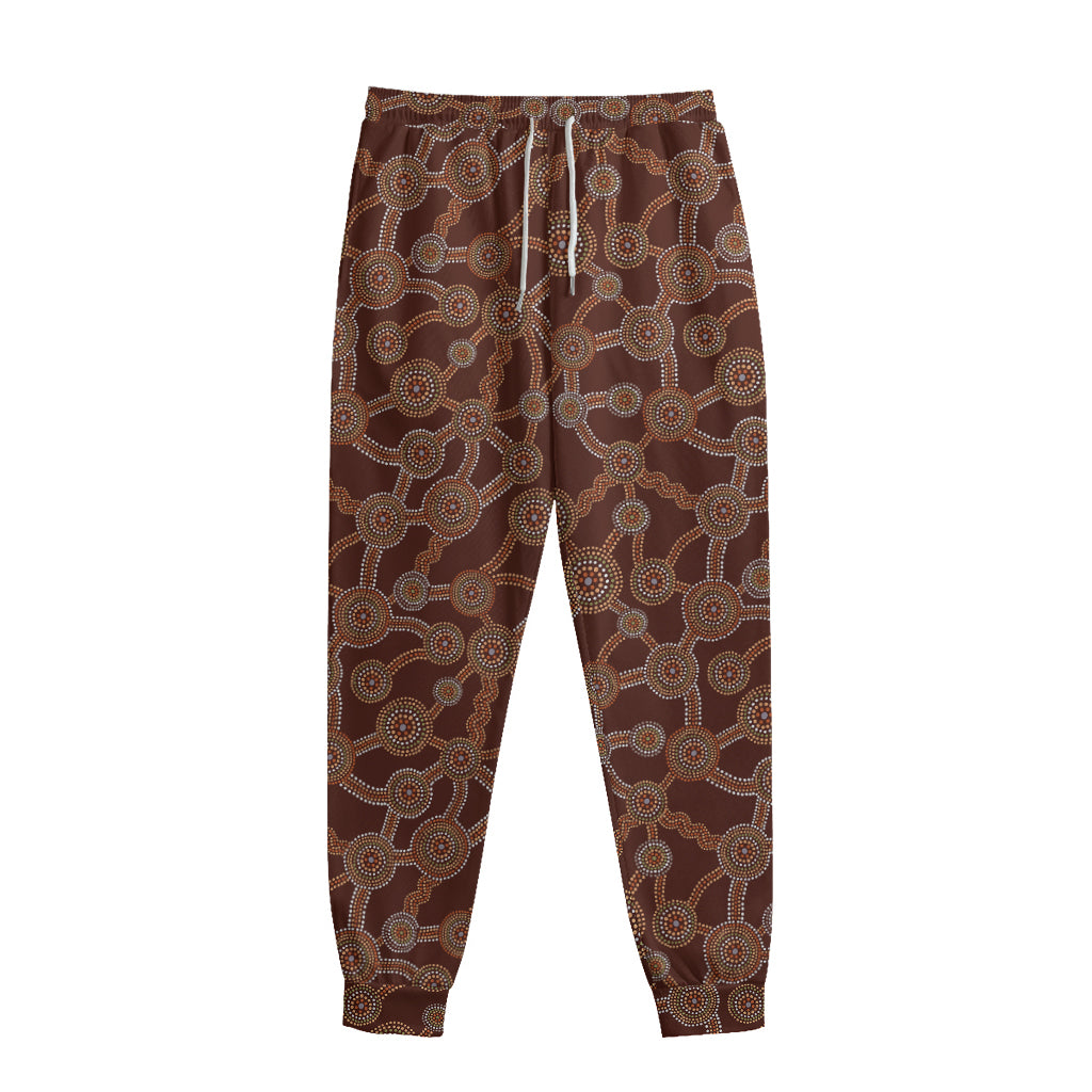 Aboriginal Indigenous Dot Pattern Print Sweatpants