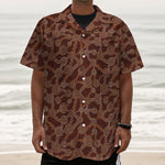 Aboriginal Indigenous Dot Pattern Print Textured Short Sleeve Shirt