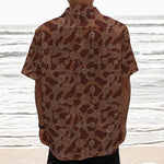 Aboriginal Indigenous Dot Pattern Print Textured Short Sleeve Shirt