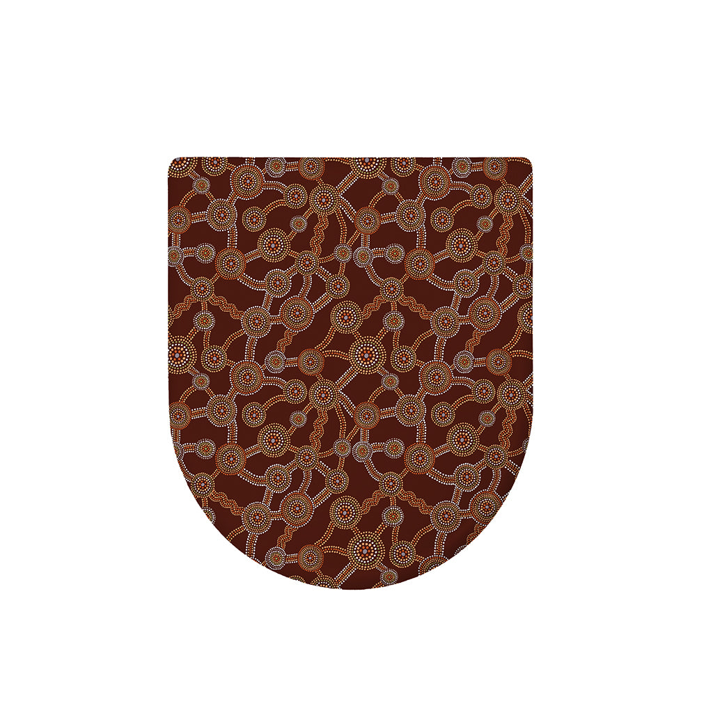 Aboriginal Indigenous Dot Pattern Print Toilet Lid Cover