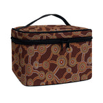 Aboriginal Indigenous Dot Pattern Print Travel Makeup Bag