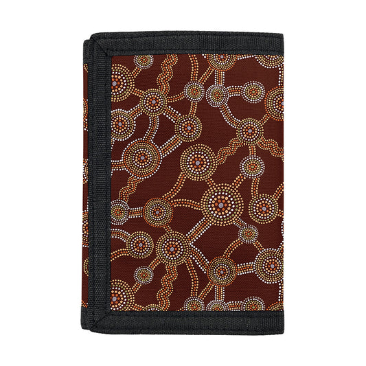 Aboriginal Indigenous Dot Pattern Print Trifold Wallet