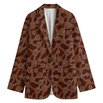 Aboriginal Indigenous Dot Pattern Print Women's Blazer