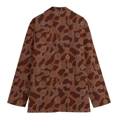 Aboriginal Indigenous Dot Pattern Print Women's Blazer
