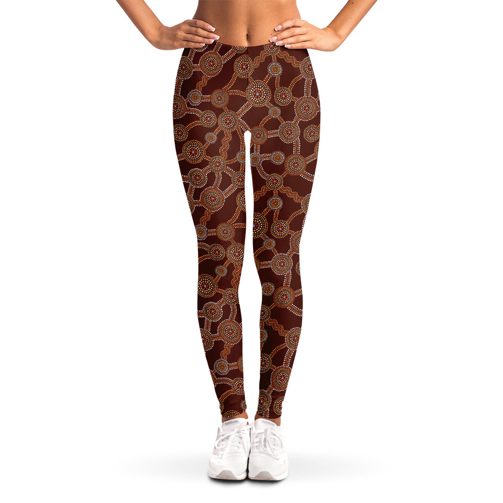 Aboriginal Indigenous Dot Pattern Print Women's Leggings