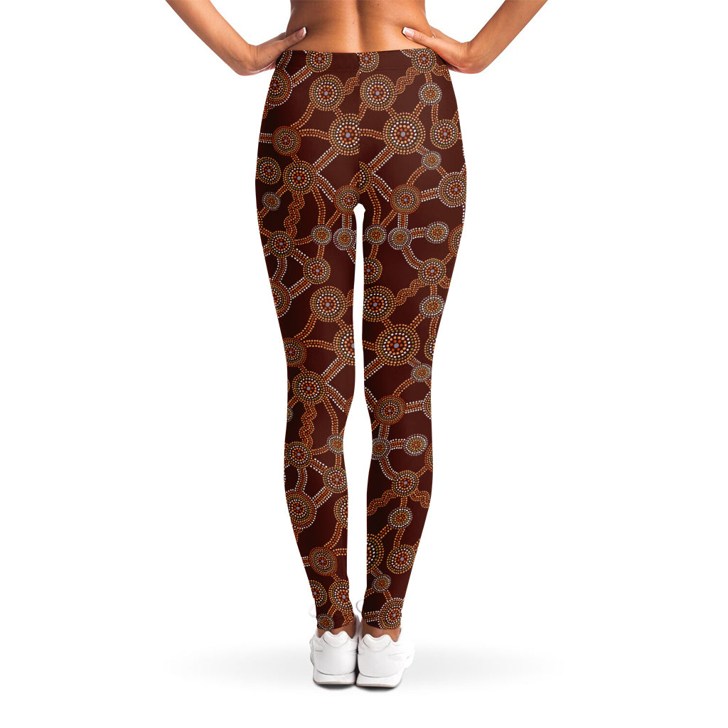 Aboriginal Indigenous Dot Pattern Print Women's Leggings