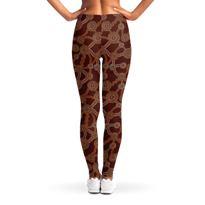 Aboriginal Indigenous Dot Pattern Print Women's Leggings
