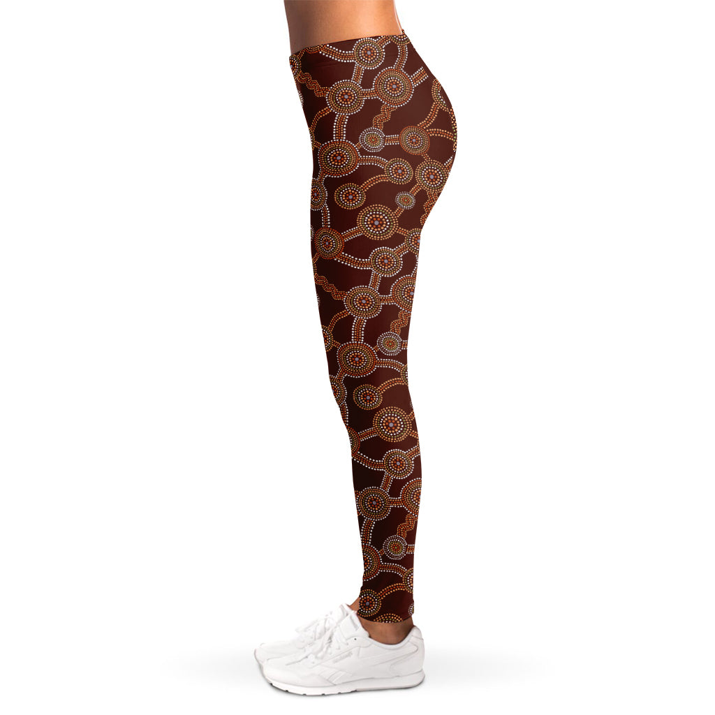 Aboriginal Indigenous Dot Pattern Print Women's Leggings