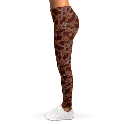 Aboriginal Indigenous Dot Pattern Print Women's Leggings