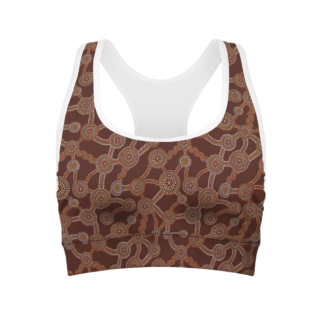 Aboriginal Indigenous Dot Pattern Print Women's Sports Bra