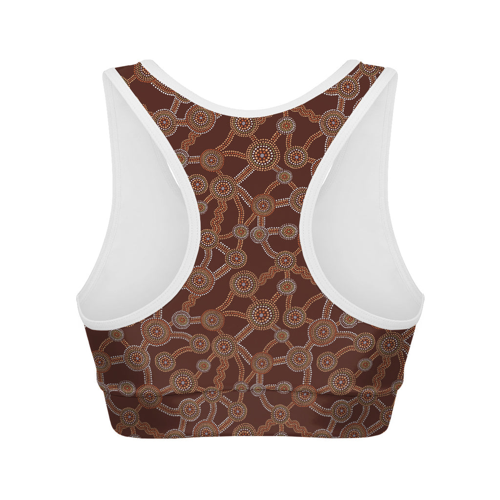Aboriginal Indigenous Dot Pattern Print Women's Sports Bra