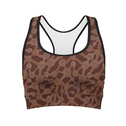 Aboriginal Indigenous Dot Pattern Print Women's Sports Bra