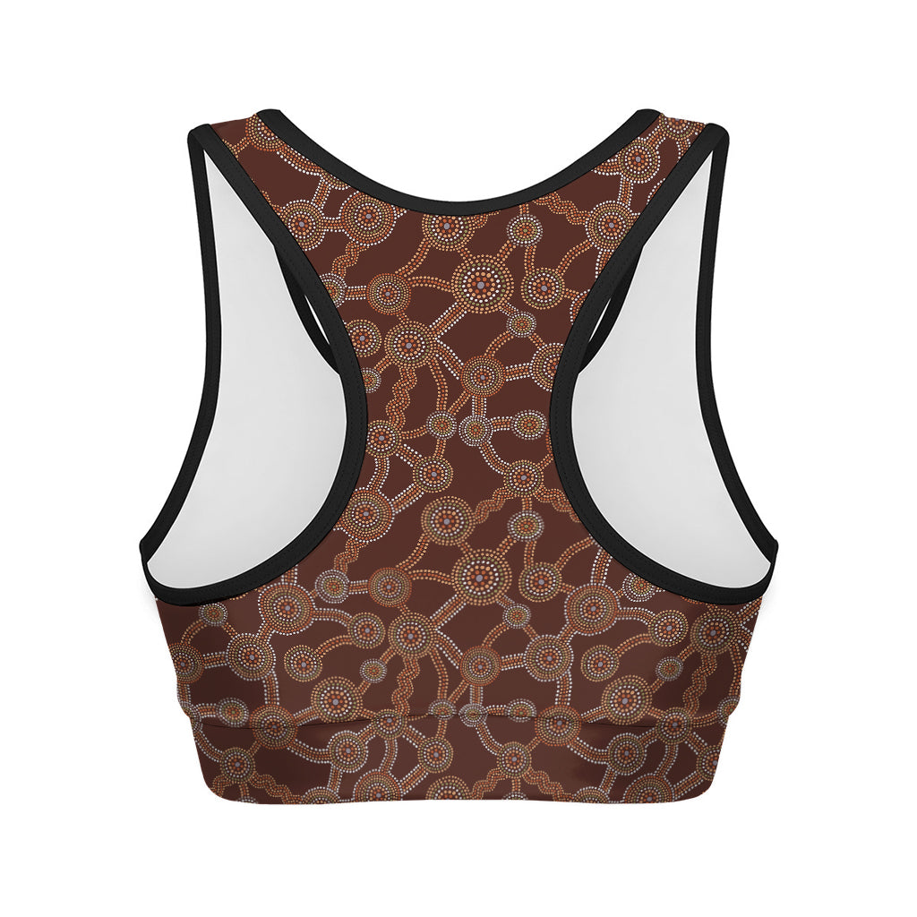 Aboriginal Indigenous Dot Pattern Print Women's Sports Bra