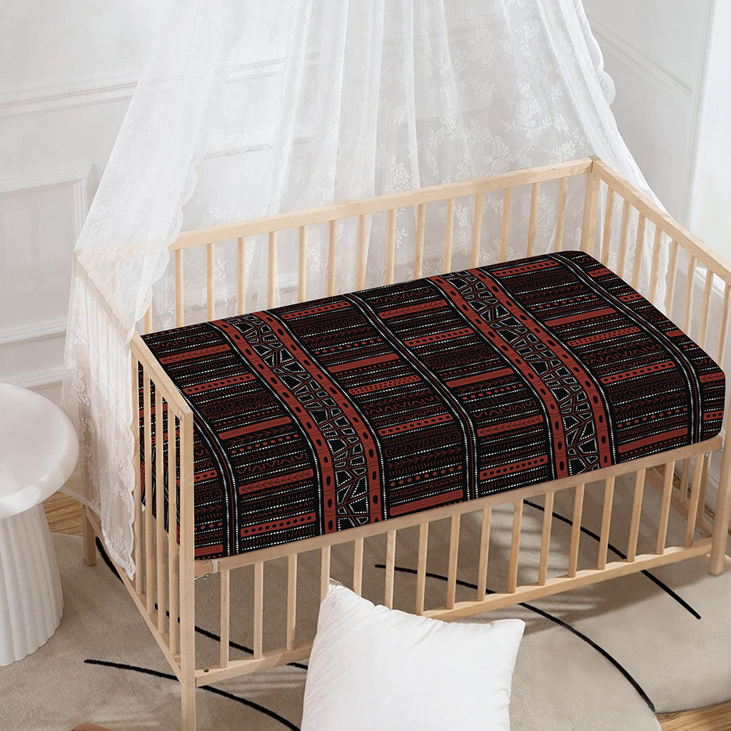 Aboriginal Indigenous Pattern Print Baby Crib Sheet