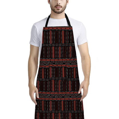 Aboriginal Indigenous Pattern Print Bib Apron With Pocket