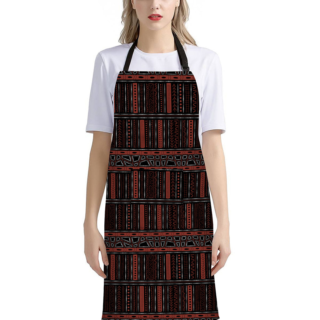Aboriginal Indigenous Pattern Print Bib Apron With Pocket