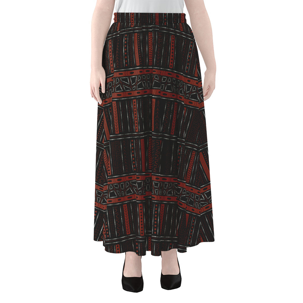 Aboriginal Indigenous Pattern Print Chiffon Maxi Skirt