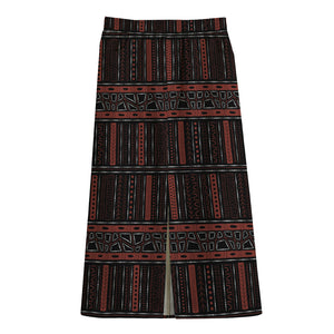 Aboriginal Indigenous Pattern Print Cotton Front Slit Maxi Skirt