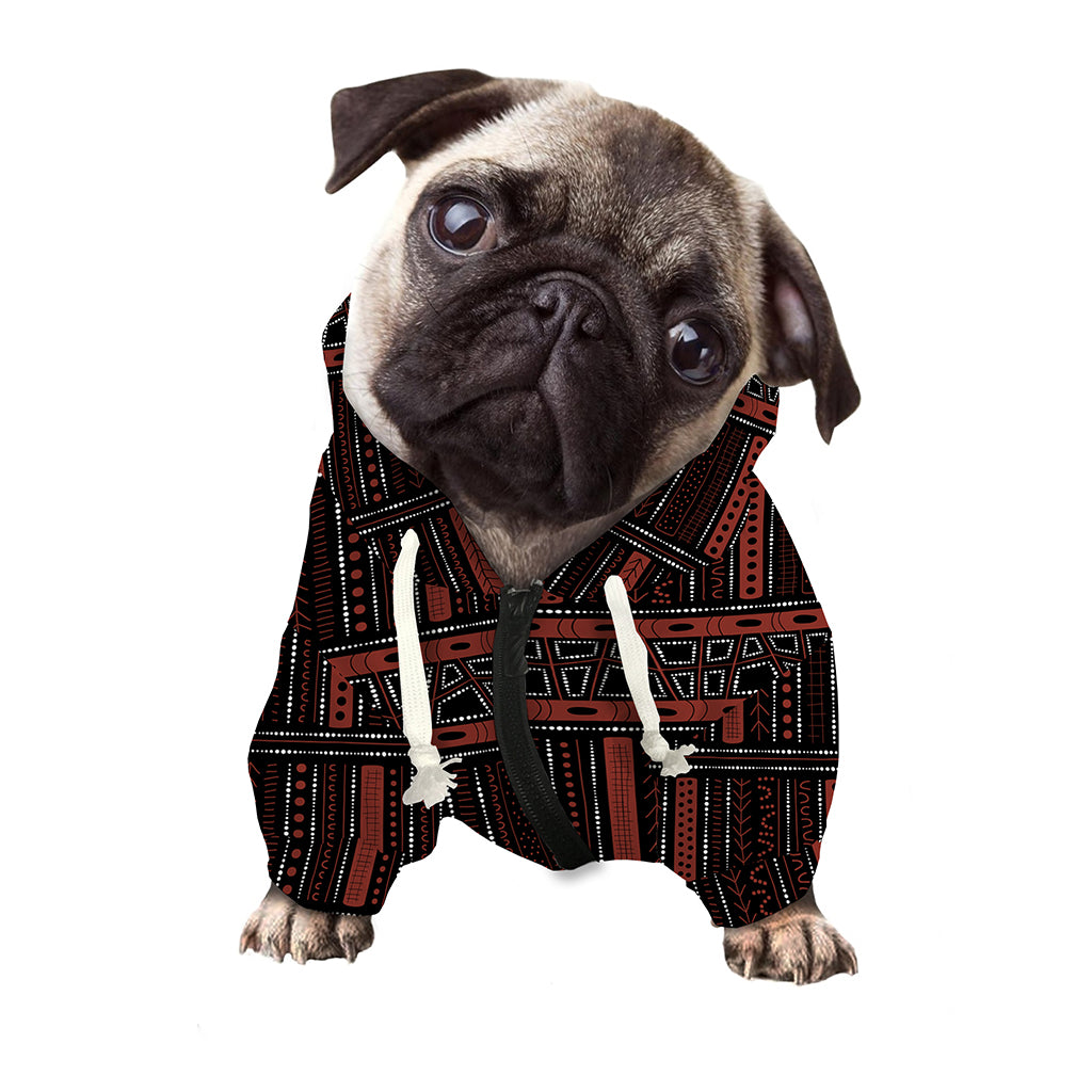 Aboriginal Indigenous Pattern Print Dog Zip Up Hoodie