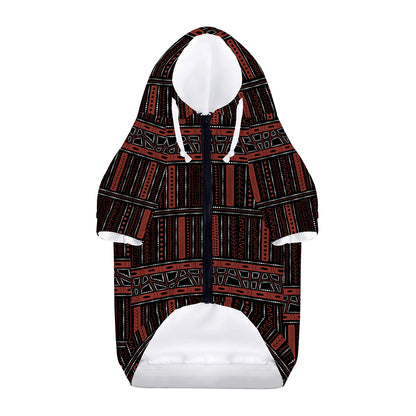Aboriginal Indigenous Pattern Print Dog Zip Up Hoodie