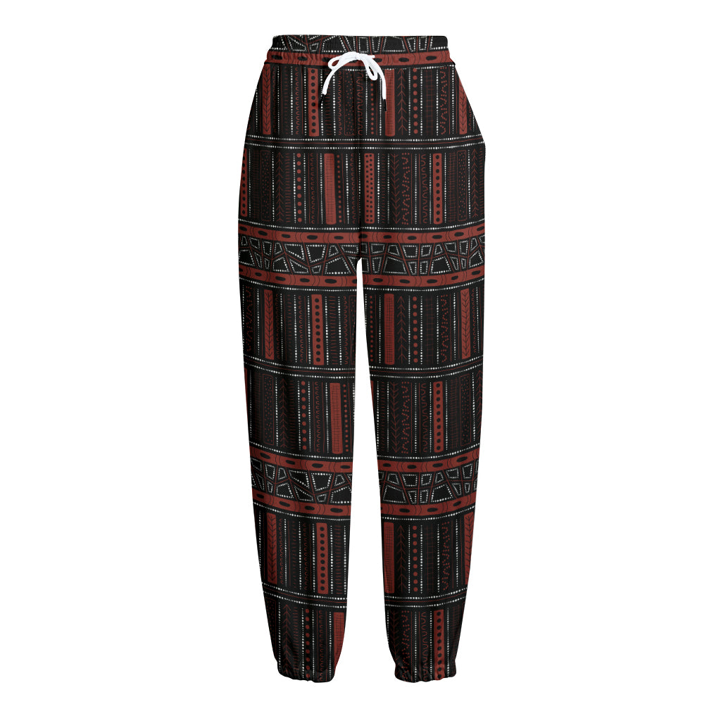 Aboriginal Indigenous Pattern Print Fleece Lined Knit Pants