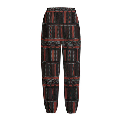 Aboriginal Indigenous Pattern Print Fleece Lined Knit Pants