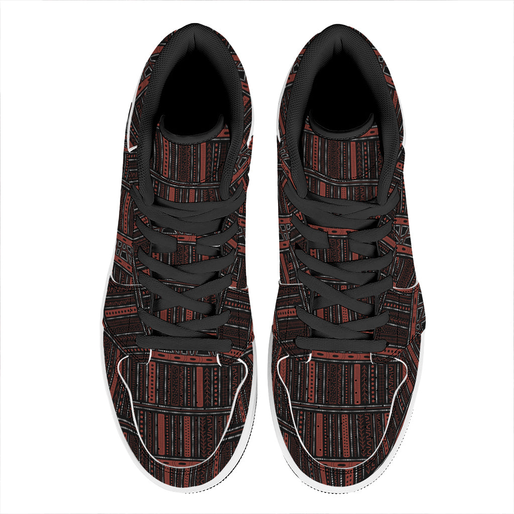 Aboriginal Indigenous Pattern Print High Top Leather Sneakers