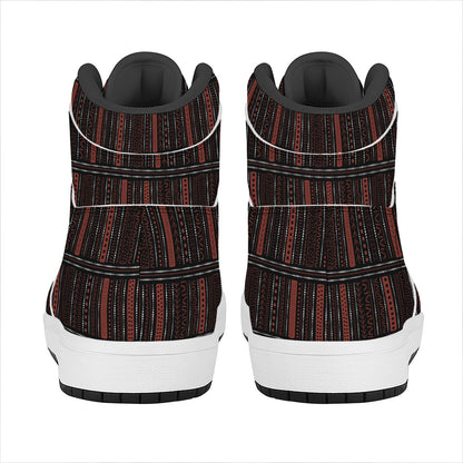 Aboriginal Indigenous Pattern Print High Top Leather Sneakers