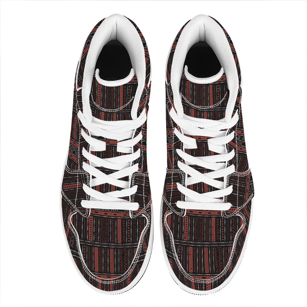 Aboriginal Indigenous Pattern Print High Top Leather Sneakers