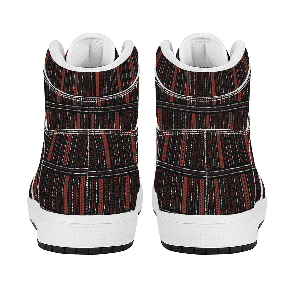 Aboriginal Indigenous Pattern Print High Top Leather Sneakers