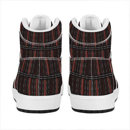 Aboriginal Indigenous Pattern Print High Top Leather Sneakers