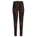 Aboriginal Indigenous Pattern Print High-Waisted Pocket Leggings