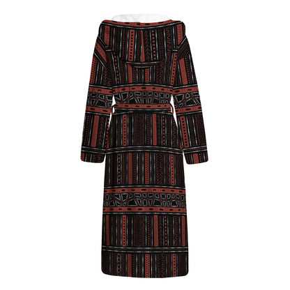 Aboriginal Indigenous Pattern Print Hooded Bathrobe