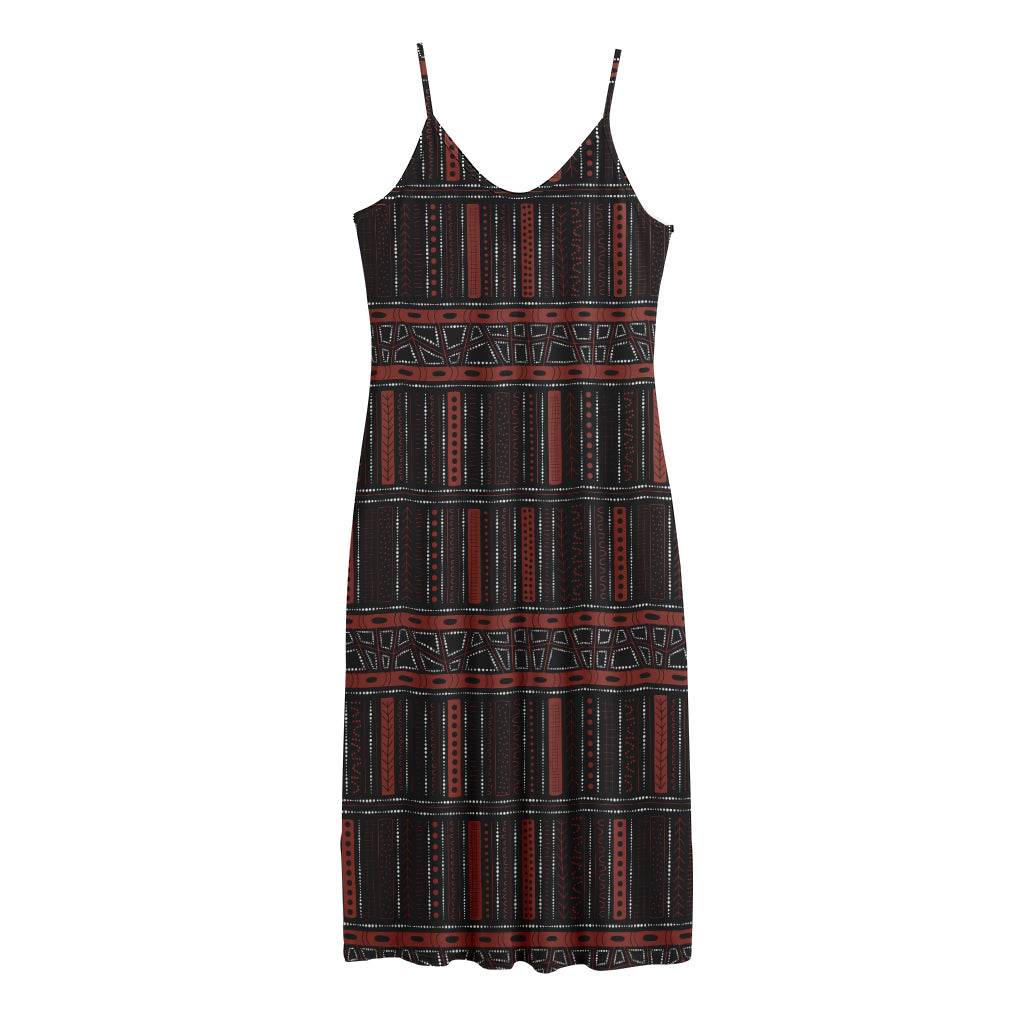 Aboriginal Indigenous Pattern Print Jersey Midi Cami Dress