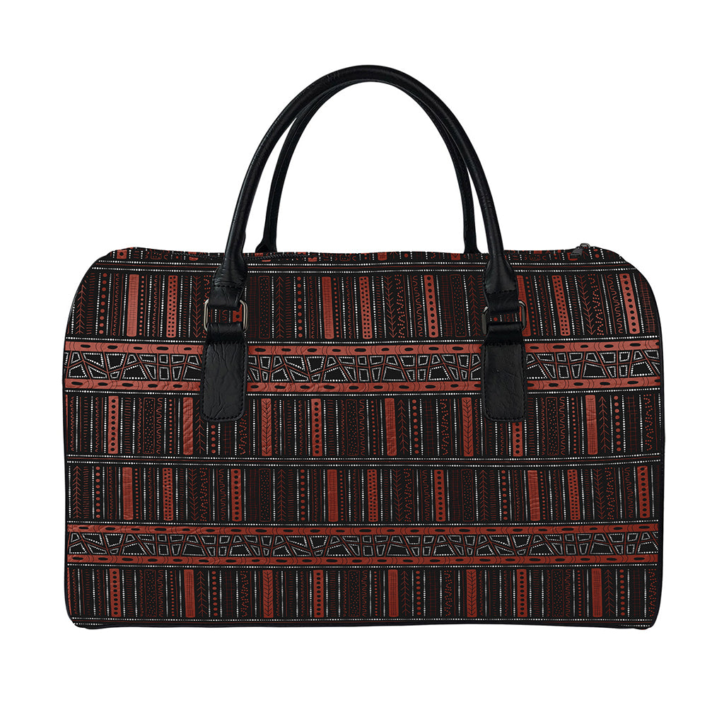 Aboriginal Indigenous Pattern Print Leather Duffle Bag