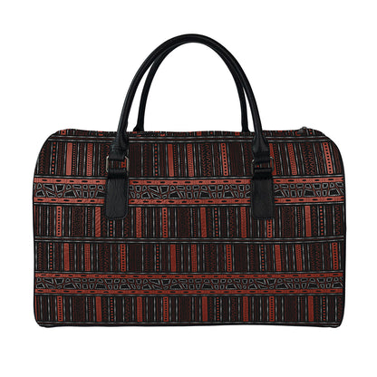 Aboriginal Indigenous Pattern Print Leather Duffle Bag