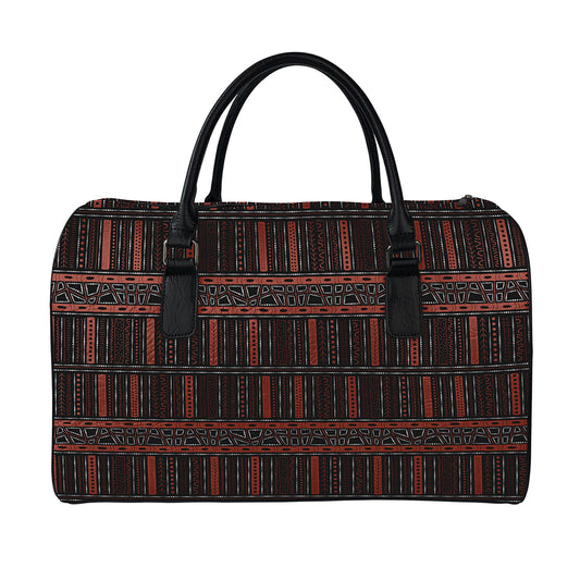 Aboriginal Indigenous Pattern Print Leather Duffle Bag