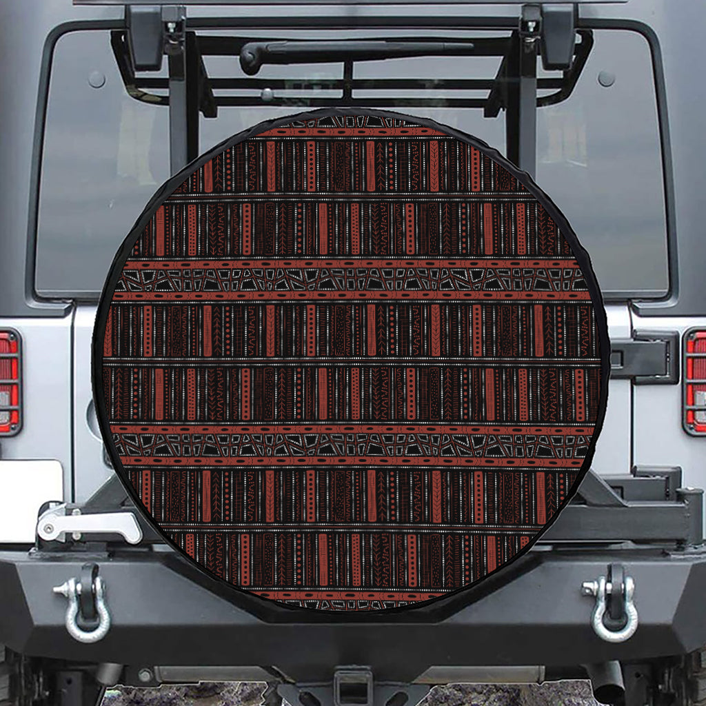 Aboriginal Indigenous Pattern Print Leather Spare Tire Cover
