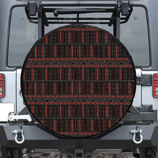 Aboriginal Indigenous Pattern Print Leather Spare Tire Cover