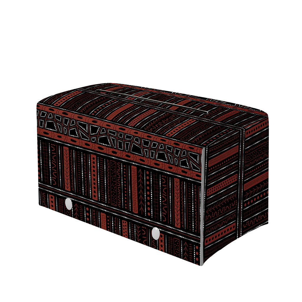 Aboriginal Indigenous Pattern Print Leather Tissue Box Cover