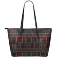 Aboriginal Indigenous Pattern Print Leather Tote Bag With Zipper