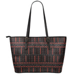 Aboriginal Indigenous Pattern Print Leather Tote Bag