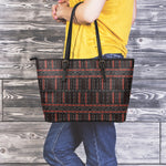 Aboriginal Indigenous Pattern Print Leather Tote Bag