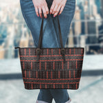 Aboriginal Indigenous Pattern Print Leather Tote Bag