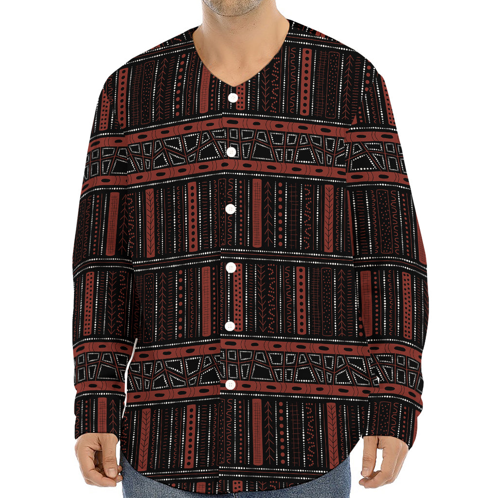 Aboriginal Indigenous Pattern Print Long Sleeve Baseball Jersey