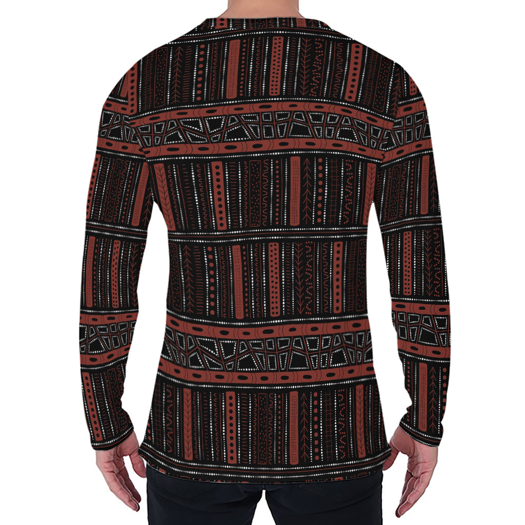 Aboriginal Indigenous Pattern Print Men's Long Sleeve T-Shirt