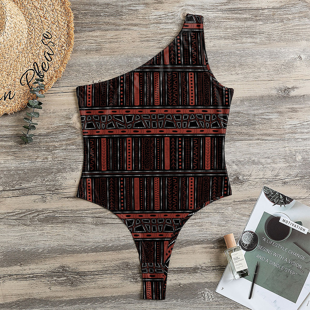 Aboriginal Indigenous Pattern Print One Shoulder Bodysuit