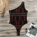 Aboriginal Indigenous Pattern Print One Shoulder Bodysuit